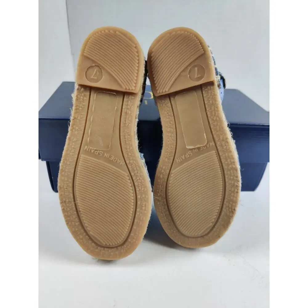 Polo Ralph Lauren Toddler Espadrille Blue Holbrook Girl's Size 7 Canvas Sandals
